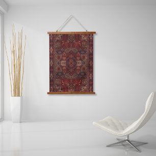 Tapisserie Suspendue Tapis Tabriz persan antique oriental rouge écarlat