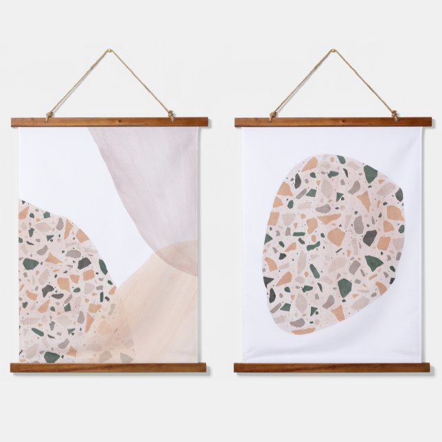 Tapisserie Suspendue Terrazzo abstrait (Double)