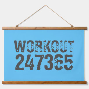 Tapisserie Suspendue Texte usé et rayé Workout 247365 bleu