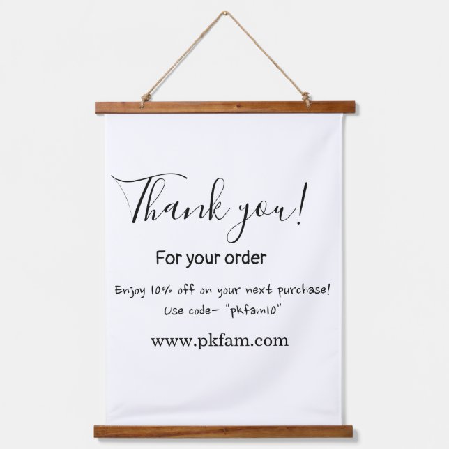 Tapisserie Suspendue Thank you for purchase pink family business detail (Recto)