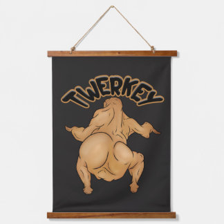 Tapisserie Suspendue Thanksgiving Twerkey Wood Topped Wall Tapestry
