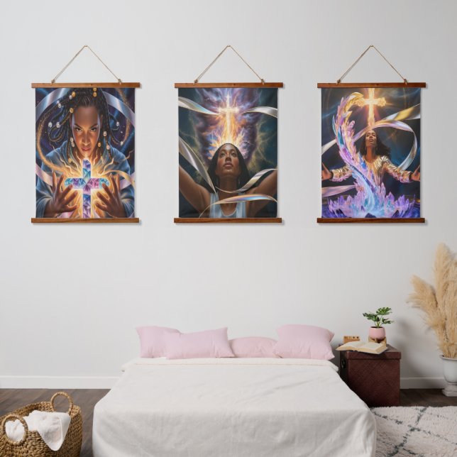 Tapisserie Suspendue The Fire of Fresh Vision Wood Tapestry (Chambre à coucher)