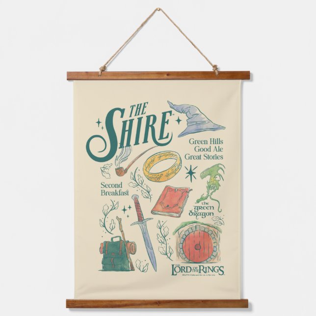 Tapisserie Suspendue THE SHIRE™ Watercolor Collage Graphic (Recto)