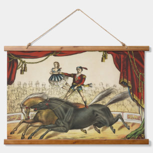 Tapisserie Suspendue The Two Horse Act, Circus Performance, vers 1874.
