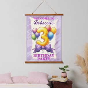 Tapisserie Suspendue Thème de ballons pour 3ème anniversaire