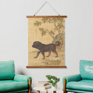 Tapisserie Suspendue Tibétain Mastiff Vintage Art Impérial Chinois