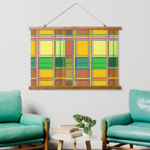 Tapisserie Suspendue Tissu Coloré Madras Tartan des Caraïbes