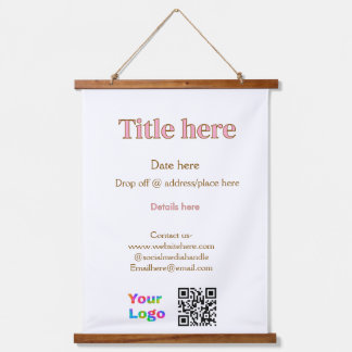 Tapisserie Suspendue titre scanner QR contact logo ici lieu date entrep