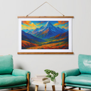 Tapisserie Suspendue Toile aquarelle Forêt émeraude