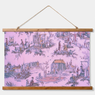 Tapisserie Suspendue Toile rose française de Jouy Chinoiserie Style rus