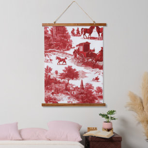 Tapisserie Suspendue Toile rouge rustique avec imagerie détaillée de la
