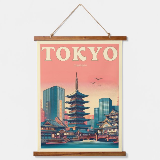Tapisserie Suspendue Tokyo Japon Voyage RETRO cadeaux de cartes magnifi (Recto)