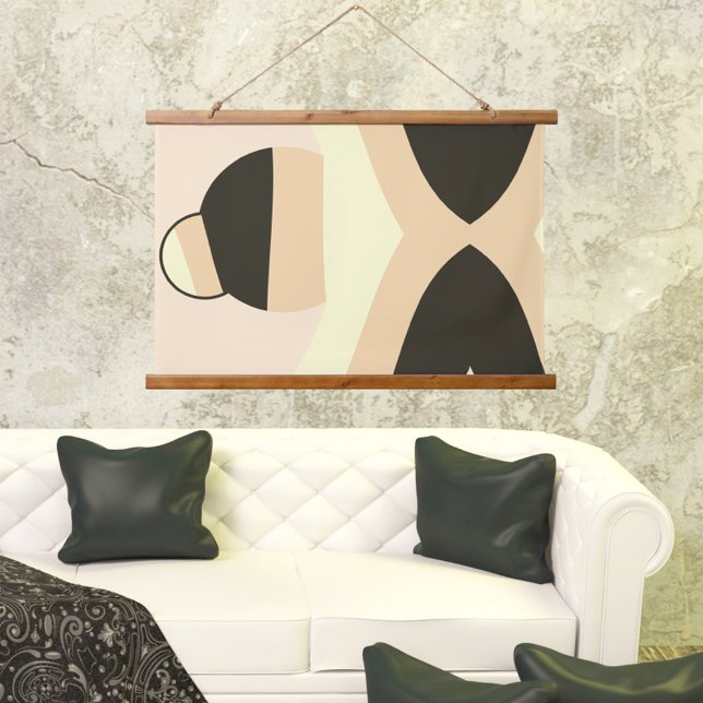 Tapisserie Suspendue Tons Terre Moderne Waves Balls Art Abstrait (Créateur téléchargé)