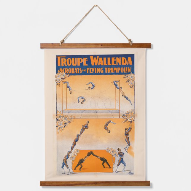 Tapisserie Suspendue Trapeze, acrobates Et Trampoline Volante (Recto)