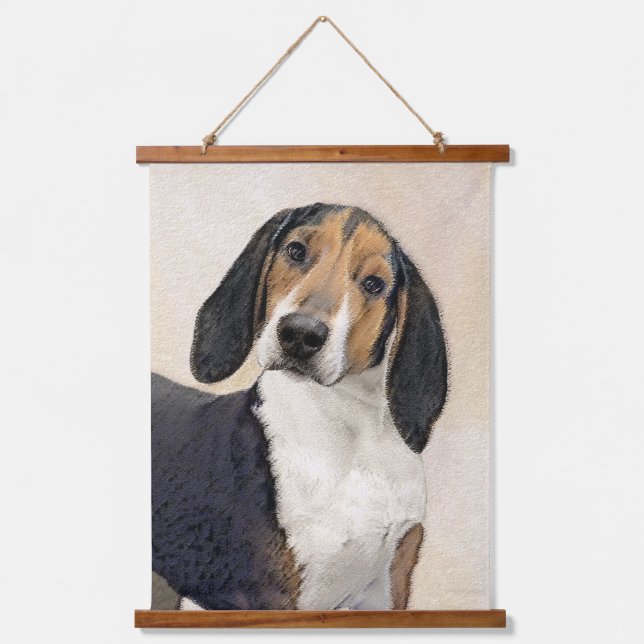Tapisserie Suspendue Treeing Walker Coonhound Peinture - Art original (Recto)