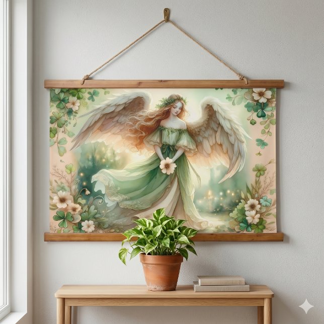 Tapisserie Suspendue Trèfle Sérénité Ange (Clover Serenity Angel Hanging Tapestry)