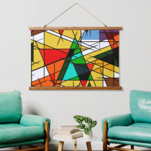 Tapisserie Suspendue Triangle Coloré Géométrique Moderne