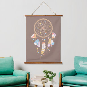 Tapisserie Suspendue Tribal Dreamcatcher Boho Brown