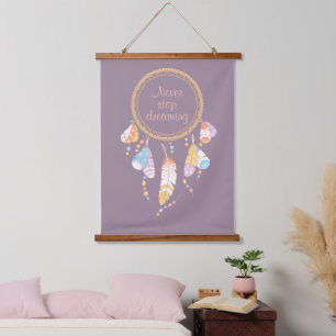 Tapisserie Suspendue Tribal Dreamcatcher Boho Citation pourpre