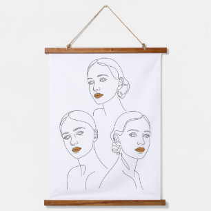 Tapisserie Suspendue Trio d'art en ligne féminin élégant, féminin minim