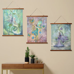 Tapisserie Suspendue Trois fées des fleurs par Molly Harrison