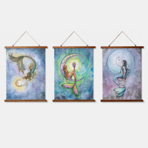 Tapisserie Suspendue Trois Mermaids œuvre d'art par Molly Harrison
