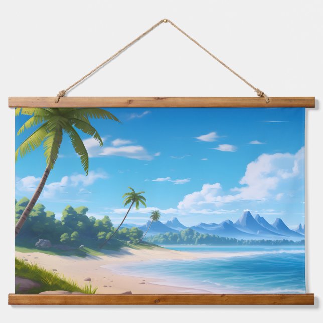 Tapisserie Suspendue Tropical Ocean Island Sandy Beach Shore (Devant)