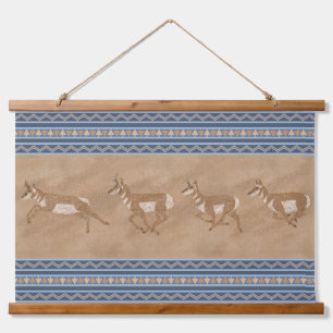 Tapisserie Suspendue Troupeau d'Antilopes Pronghorn du Sud-Ouest avec B