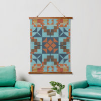 Turquoise bleu turquoise rouille orange Brown art 