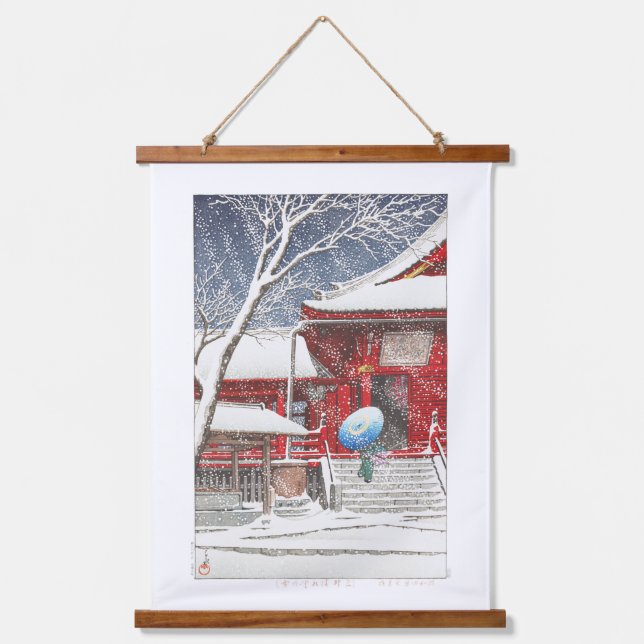 Tapisserie Suspendue ukiyoe - hasui - m09 - Neige à Ueno Kiyomizudo - (Recto)