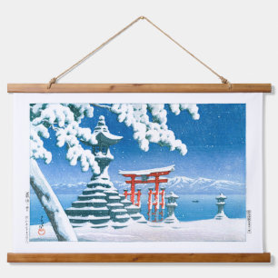 Tapisserie Suspendue ukiyoe - hasui - N°4 Neige à Itsukushima -