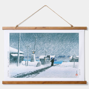 Tapisserie Suspendue ukiyoe - hasui - No.3 Neige à Tsukishima -