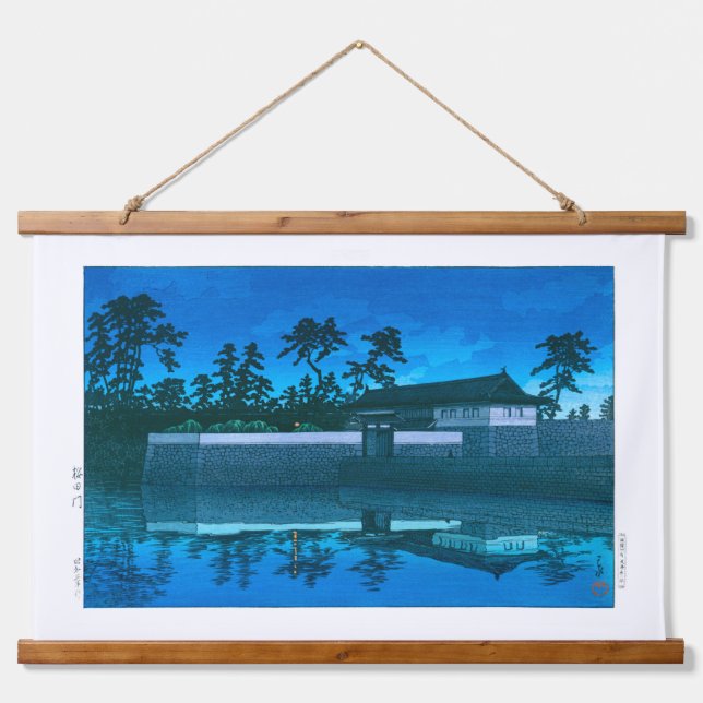 Tapisserie Suspendue Ukiyoe - hasui - No 5 Sakurada Gate - (Devant)