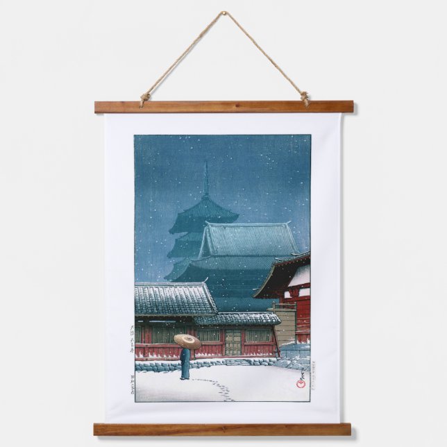 Tapisserie Suspendue Ukiyoe - hasui - Temple No.31 Tennoji à Osaka - (Recto)
