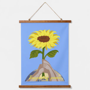 Tapisserie Suspendue Ukraine "bleu jaune" tournesol de la paix coloré