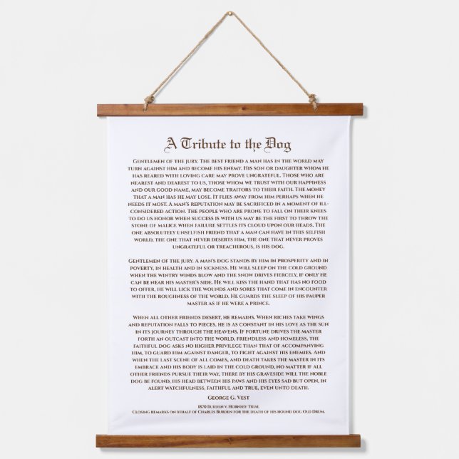 Tapisserie Suspendue Un hommage au chien, le meilleur ami de l'homme (Recto)