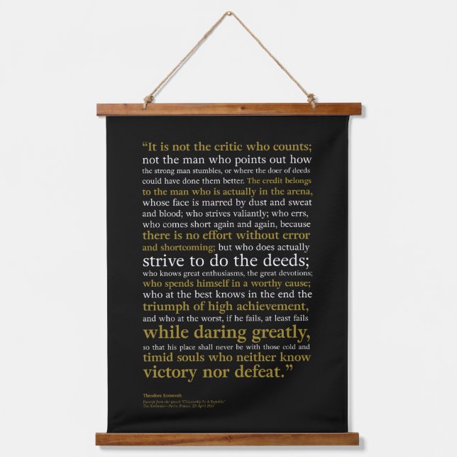 Tapisserie Suspendue Un homme dans l'arène par Teddy Roosevelt (Recto)