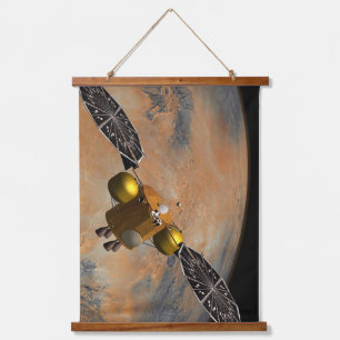 Tapisserie Suspendue Un vaisseau Spacecraft Orbitant Mars.