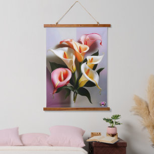 Tapisserie Suspendue Une Floraison De Lys Calla Dans Les Couleurs Paste