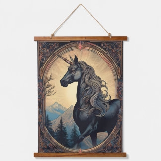 Tapisserie Suspendue Unicorne noire Nouveau
