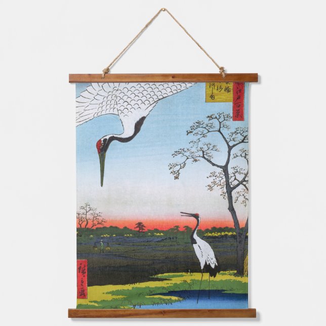 Tapisserie Suspendue Utagawa Hiroshige - Minowa, Kanasugi, Mikawashima (Recto)