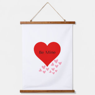 Tapisserie Suspendue Valentines jour coeur rouge et rose, soyez mon pos
