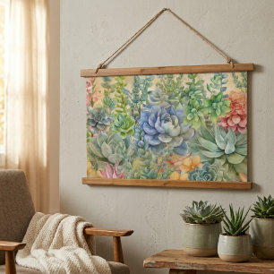 Tapisserie Suspendue Variété de Succulentes