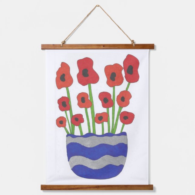Tapisserie Suspendue Vase of Poppies Poster d'art contemporain Imprimer (Recto)