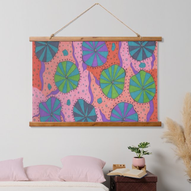 Tapisserie Suspendue Vibes rétro funky (Chambre à coucher)