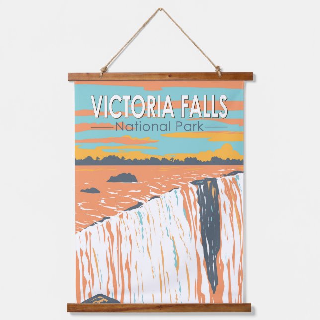 Tapisserie Suspendue Victoria Falls National Park Travel Art Vintage (Recto)