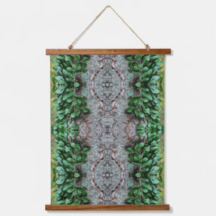 Tapisserie Suspendue Vigne verte feuillue Cultivant Sur Arbre Abstrait