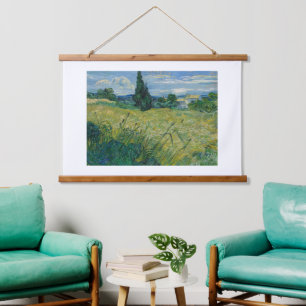 Tapisserie Suspendue Vincent Van Gogh, champ de blé vert avec Cypress