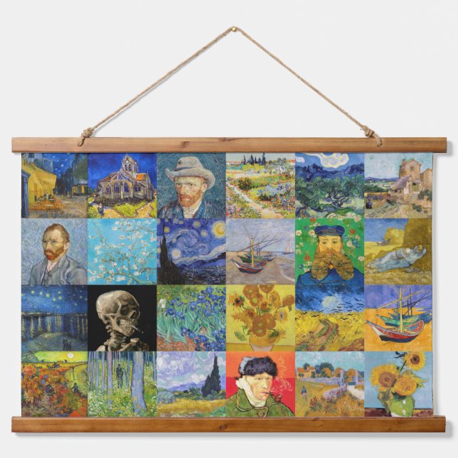 Tapisserie Suspendue Vincent van Gogh - chefs-d'oeuvre Mosaic Patchwork (Devant)