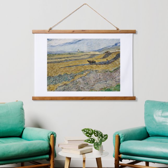 Tapisserie Suspendue Vincent Van Gogh, Enfermé Field avec Plowman (Salon)